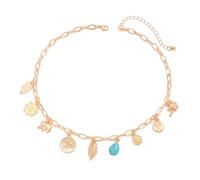 Générique Collier de bohémien pour femmes, ornement avec breloque en coquillages dorés et pendentifs croisés élégants, bijoux bohèmes