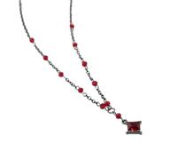 Générique Collier de chaîne en alliage avec pendentif carré accentué de, chaîne de cou réglable pour superposer un d ' événement spécial, chaîne en alliage de styles sombres pour Halloween