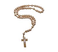 Générique Collier de chapelet catholique fait à la main avec des croix en bois massif et des perles en bois pour la dévotion religieuse des chrétiens, de prière, perles de prière chrétiennes