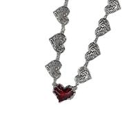 Générique Collier de clavicule à breloque florale de mode, pendentif en forme de cœur artistique, bijoux avec détail de frange mobile pour divers événements, bijoux à pendentif Floral