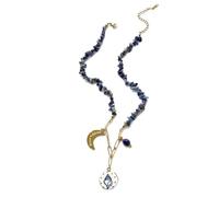 Générique Collier de clavicule, perles en pierre naturelle et chaîne de clavicule en acier inoxydable, chaîne de pull de avant-gardiste