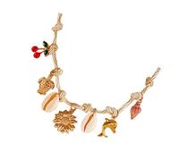 Générique Collier de coquillages fabriqués à la main, bijoux de plage multicouches en alliage léger, accessoire de bijoux de plage