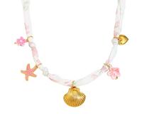 Générique Collier de coquillages réglable, bijoux de plage délicats, chaîne en acier inoxydable, confortable à porter toute la journée, bijoux légers pour femmes