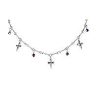 Générique Collier de croix gothique à la mode avec chaîne de clavicule en acier titane avec accent de zircon pour un usage quotidien et les fêtes Collier de déclaration de mode