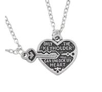 Générique Collier de cœur de mode avec lettres SEUL LE PORTE-CLÉ PEUT DÉVERROUILLER MON CŒUR Collier & pendentif pour petite amie Cadeau de petit ami