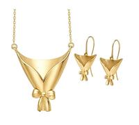 Générique Collier de fleurs délicat avec nœud papillon papillon, pendentif de Vase Miniature, bijoux tendance pour son collier de fleurs