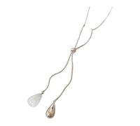 Générique Collier de gouttes d ' eau en argent gracieux, accessoire de chaîne de pull longue réglable pour les fêtes de bureau et les amoureux Collier pendentif en argent minimaliste