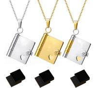 Générique Collier de livre personnalisé pour la fille - Mon incroyable collier de livre de fille, bijoux multi-couche ouvrables porte l'amour éternel, cadeau pour les filles (A+B+C)