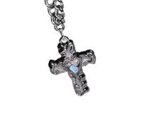 Générique Collier de mode minimal | Forme de pendentif cruciforme, centre d ' accent en forme de cœur, construction en alliage, association facile des
