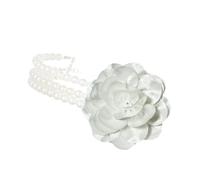 Générique Collier de perles à breloque florale de pour femmes, chaîne de clavicule réglable, confortable à porter quotidien, bijoux de cou de fête, pendentif de perles de