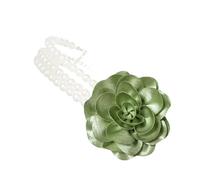 Générique Collier de perles à breloque florale de pour femmes, chaîne de clavicule réglable, confortable à porter quotidien, bijoux de cou de fête, pendentif de perles de