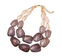 Générique Collier de perles artistiques en acrylique pour femmes, Double couche, bijoux de vacances bohème, chaîne de clavicule faite à la main, bijoux de mode bohème Dopamine