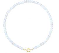 Générique Collier de perles colorées pour femme de 6 mm en cristal naturel arc-en-ciel multicolore avec fermoir doré réglable, coffret cadeau avec boîte et pochette