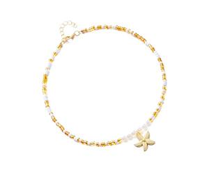 Générique Collier de perles réglable avec breloque étoiles de mer, bijoux bohèmes élégants pour sorties décontractées et cadeaux, collier de longueur réglable