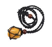 Générique Collier De Poche En Cristal Fait À La Main avec Pendentif En Cristal et Corde Tressée Noire Réglable, Bijoux En Pierres Précieuses pour Femmes et Hommes, Cadeau En Citrine