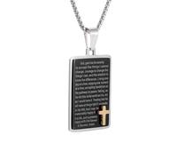 Générique Collier de prière en croix pour hommes et femmes, amulette religieuse, pendentif chrétien, bijoux chrétiens, vente en gros, verset biblique