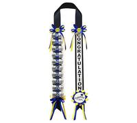 Générique Collier de Remise de Diplôme 2026 | Fabriquée à la Main avec Badge | Collier de fleurs pour remise de diplôme, lycée - pour Étudiant Collège Université Lycée Événement Fête Photomaton