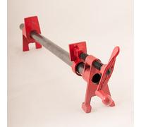 Générique Collier de serrage 3/4 en bois avec tige filetée en fer et acier (1000 mm avec ensemble de serrage) - Rouge