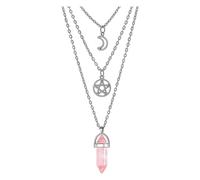 Générique Collier de superposition gothique fait à la main Sun Black Crystal & Agate Chaîne réglable pour femmes Accessoires Neckchain Accessoires pour femmes