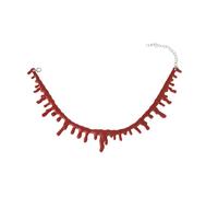 Générique Collier Dégoûtant de Sang | Collier Vampire Rouge Effrayant Avec Pendentifs Gouttes De Sang | Accessoire De Costume Pour Fêtes Cosplay Carnaval