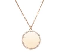 Générique Collier Disque Pavé, Nouveau Départ, Acier Inoxydable Doré, Collier Minimaliste, Nouveau Départ, Tempérament, Minimaliste (Rose Gold)