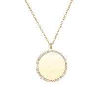 Générique Collier Disque Pavé, Nouveau Départ, Acier Inoxydable Doré, Collier Minimaliste, Nouveau Départ, Tempérament, Minimaliste (Gold)