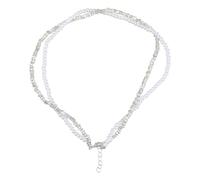 Générique Collier élégant à double brin de fausses perles avec fermeture magnétique, chaîne réglable, bijoux de mode polyvalents, accessoire pour événements sociaux