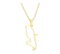 Générique Collier élégant avec pendentif carte de la Martinique ajourée, longueur réglable, chaîne de clavicule, accessoire pour un usage quotidien, collier poli de la Martinique française