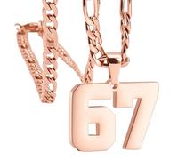 Générique Collier en acier inoxydable, accessoire de mode, avec pendentif numéro 67, pour tout de tenue et différents événements, chaîne à pendentif confortable