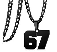 Générique Collier en acier inoxydable, accessoire de mode, avec pendentif numéro 67, pour tout de tenue et différents événements, chaîne à pendentif confortable