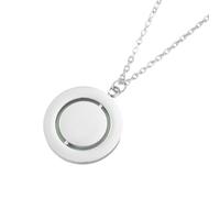 Générique Collier en acier inoxydable, breloque ronde, chaîne de clavicule, chaînes de cou circulaires, bijoux unisexes, décoration, collier en acier inoxydable