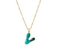 Générique Collier en alliage de lettres colorées individualisées, chaîne réglable, pendentif à porter quotidien, ras de cou pour femmes, unique, pendentif à la mode