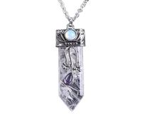 Générique Collier en Améthyste Naturelle pour Homme Et Femme|Pendentif Ras Du Cou en Pierre Précieuse Équilibrante Reiki, Amulette Anti-Stress Et Anti-Anxiété, Bijoux Cadeaux en Cristal Blanc