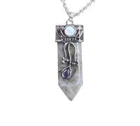 Générique Collier en Améthyste Naturelle pour Homme Et Femme|Pendentif Ras Du Cou en Pierre Précieuse Équilibrante Reiki, Amulette Anti-Stress Et Anti-Anxiété, Bijoux Cadeaux en Labradorite