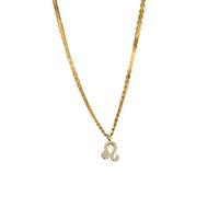 Générique Collier En Argent Sterling 925 pour Femme, Pendentif Douze Constellations avec Zircon, Chaîne De Clavicule Délicate Plaquée Or, Ras Du Cou Gardien, Bijoux De Fête, Cadeau Lion