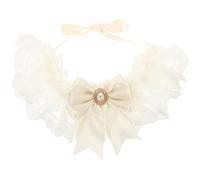 Générique Collier en Coton Blanc pour Chaton et Chien, Accessoire de Mode Élégant et Léger, Fêtes Vie Quotidienne, Décoration Charmante pour Animaux
