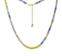 Générique Collier en Cristal Avec Perles Dorées pour Homme Et Femme|Pendentif en Pierre Précieuse Naturelle, Amulette, Bijoux Charmyoga, Cadeaux, Sodalite