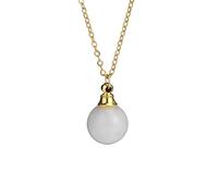 Générique Collier en Cristal Blanc Avec Chaîne Dorée,Diffuseur D'Huiles Essentielles pour Femmes,Pendentif en Forme de Petite Boule,Amulette,Bijoux,Cadeaux pour Filles,Anniversaire,Noël,Cristal Blanc