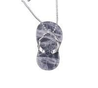 Générique Collier En Cristaux Pour Femmes Et Hommes | Pendentif Pantoufles Fantaisie Avec Chaîne En Argent Perle Ras Du Cou Amulette Bijoux De Yoga Cadeaux En Cristal Blanc