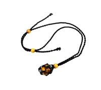 Générique Collier En Pierre Naturelle Œil De Tigre, Pendentif Chakra De avec Corde Tissée À La Main, Collier En Pierres Précieuses Réglable, Bijoux Cadeaux pour Femmes et Hommes