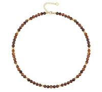 Générique Collier En Pierres Précieuses Naturelles pour Femme,Collier de Perles de 4 Mm,Ras Du Cou Bohème Fait Main En Cristal,Bijou Spirituel Chakra,Cadeau|Pochette Cadeau Avec Pierre Œil de Tigre