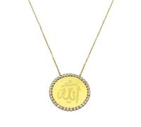 Générique Collier en sculpture de cristal du Coran pour femmes Amulette en chaîne dorée pour hommes