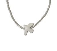 Générique Collier et boucles d ' oreilles en forme de branche de colombe blanche symbolisant la paix et l ' avec des motifs de cordon robustes pour un usage quotidien, bijoux symbole de paix
