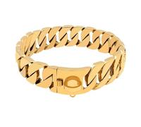 Générique Collier étrangleur Robuste en Acier Inoxydable for Chiens de Grande Taille, Pitbull, Bouledogue, Argent, Or, Spectacle(Gold,26inch(65cm))