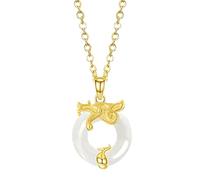 Générique Collier Fete Des Meres Le du Zodiaque Chinois Avec Ce Collier Envoûtant Un Symbole De Force Et De Succès Bijoux Acier Inoxydable Femme (Gold, One Size)