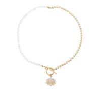 Générique Collier floral et pierre digne d ' un en alliage pour Déclaration de mode et usage quotidien Collier de création florale en alliage de qualité supérieure avec accent de pierre étincelante