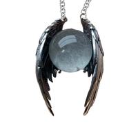 Générique Collier Ghost Crystal Angel Wings | Pendentif gothique vintage | Collier goth | 3.4x3.1x2cm | Multifonctionnel | Fabriqué à la main | Pour cosplay de vampire