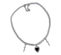 Générique Collier gothique en acier inoxydable, pendentif en forme d ' épine, de cœur, d ' épée, bijoux de cou, bijoux esthétiques foncés