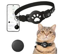 Générique Collier GPS Chat, 2026 Nouveau Traceur GPS Chat Tracker, sans Carte SIM, sans Abonnement Mensuel, Localisation Temps Réel, Imperméable et Durable avec Positionneur (Noir A)