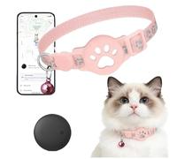 Générique Collier GPS Chat, 2026 Nouveau Traceur GPS Chat Tracker, sans Carte SIM, sans Abonnement Mensuel, Localisation Temps Réel, Imperméable et Durable avec Positionneur (Rose A)